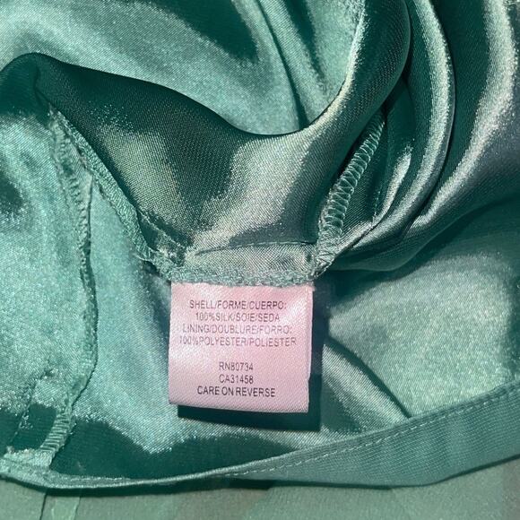 BCBGMAXAZRIA Green Pastel Chiffon Silk Mini Dress Strapless Party wedding prom - Picture 6 of 8